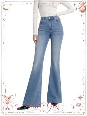 High Waisted Bootcut Tummy Control Stretch Denim Jeans